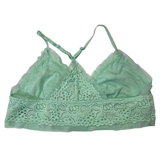 Aerie Lace Mint Green Adjustable Bralette XL Summer Coquette Girly Layer - Picture 2 of 6